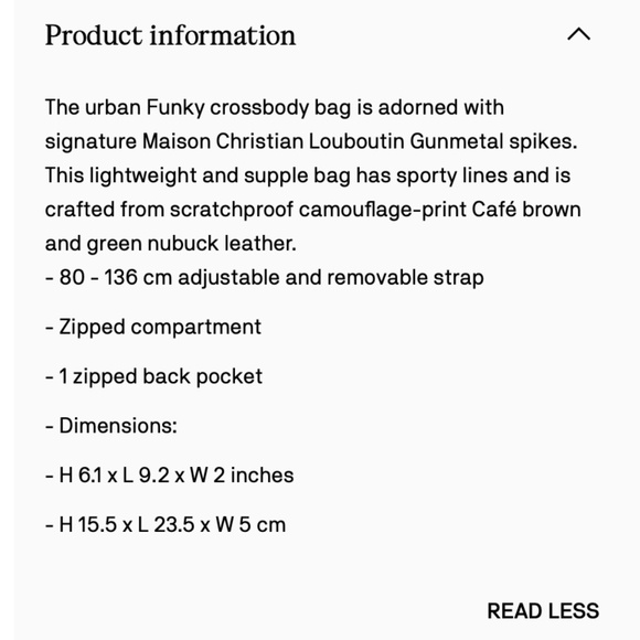 NWOT - CHRISTIAN LOUBOUTIN Funky Leather Crossbody Bag In Camo Print - Picture 8 of 8